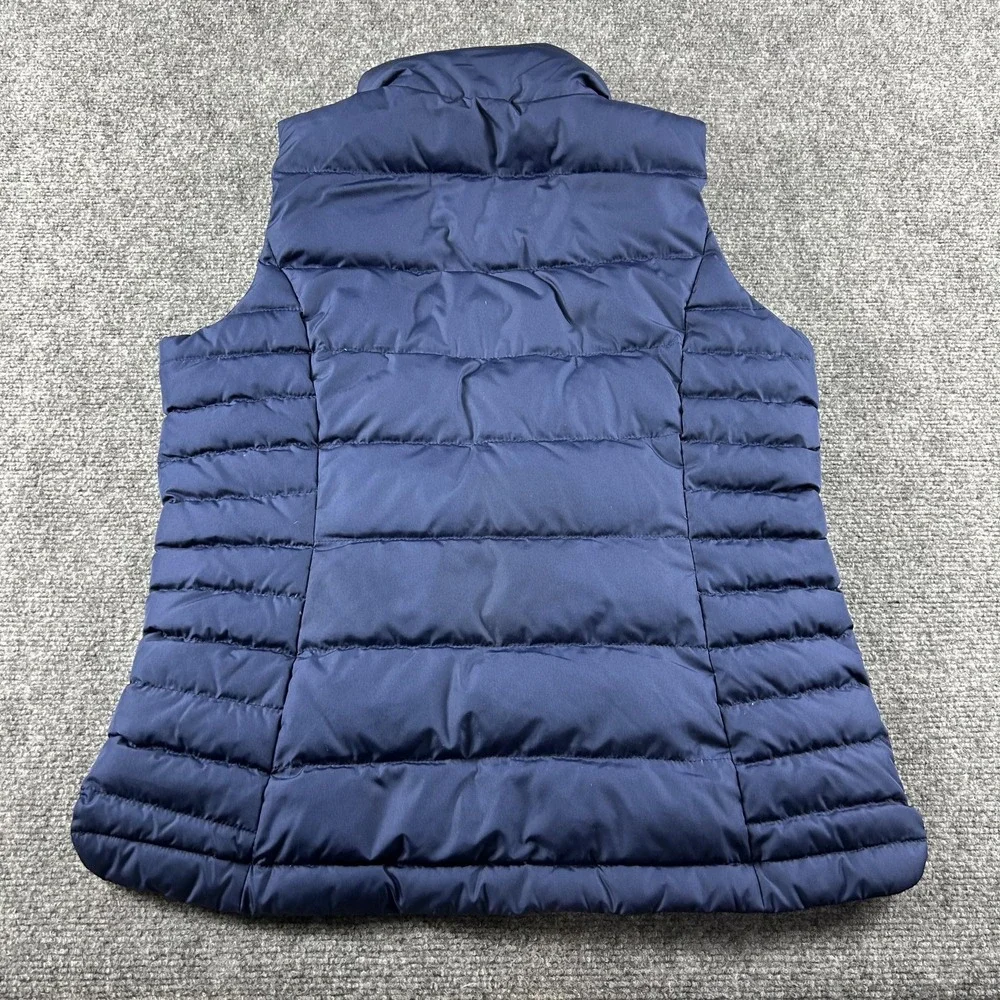Lands' End Vest Youth Small Blue Quilted‎ Down Puffer Insulated Full Zip Outdoor
